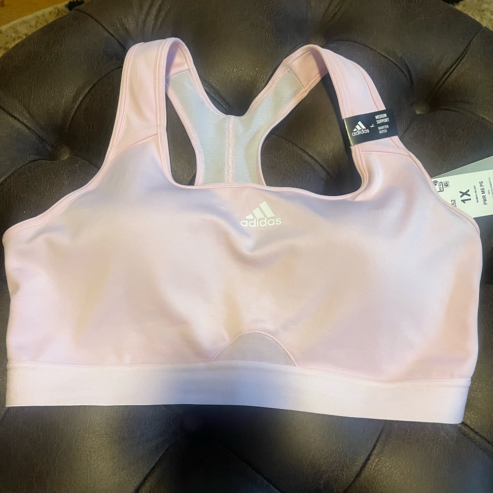 NWT Adidas Pink Sports Bra, Size 1X